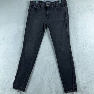 DL1961 Womens Emma Low Rise Skinny Jeans Frayed Hem Dark Wash Black Size 29